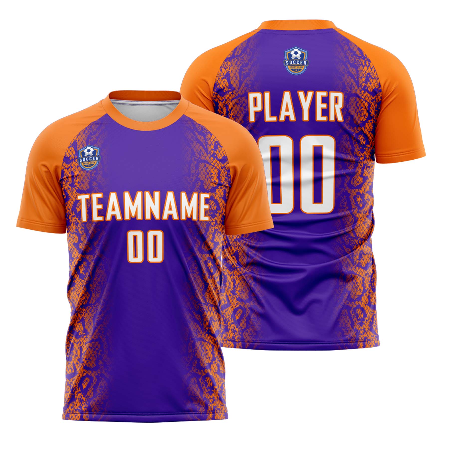 Custom Purple Orange Classic Soccer Training Sets Jersey For Adults/Kids