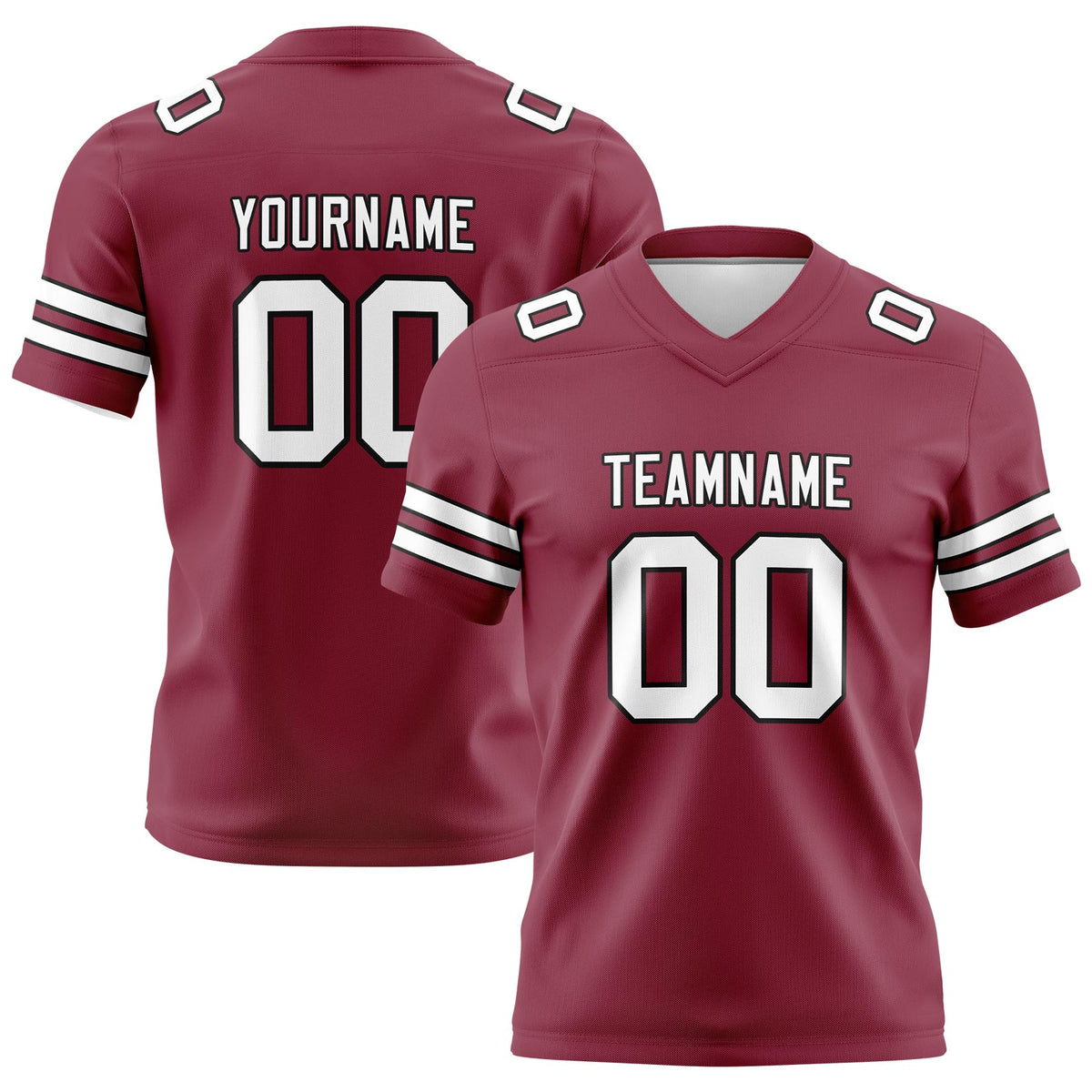 Custom Burgundy White Football Jerseys Personalized with Your Name Number Logo