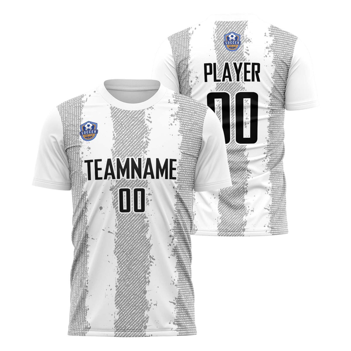 Custom White Gray Classic Soccer Training Sets Jersey For Adults/Kids