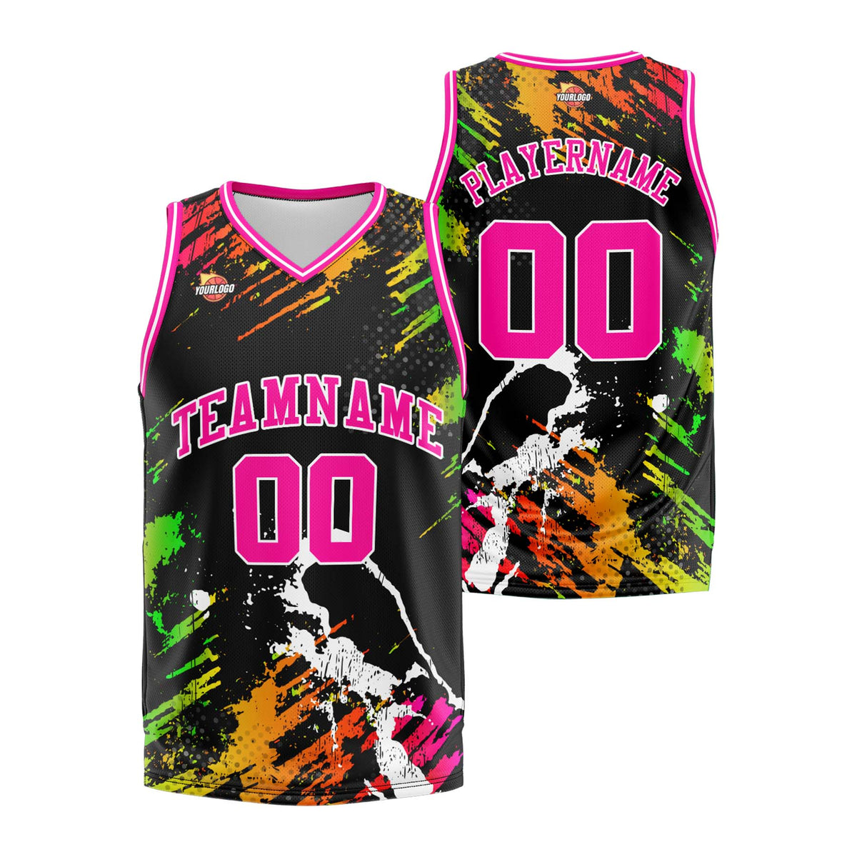 Custom Black Pink Sports Uniform Basketball Jersey
