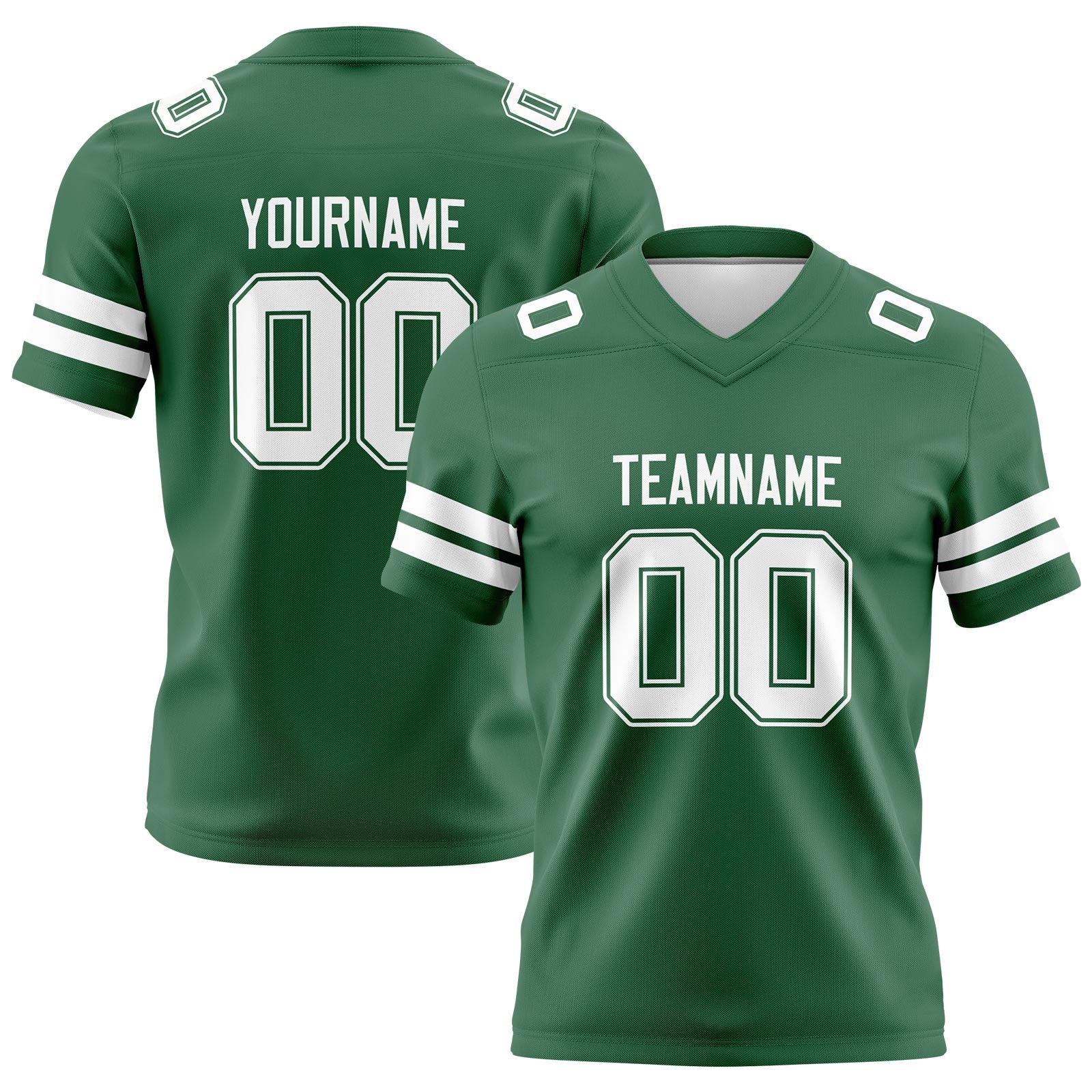 Custom Dark Green White Football Jerseys Personalized with Your Name Number Logo