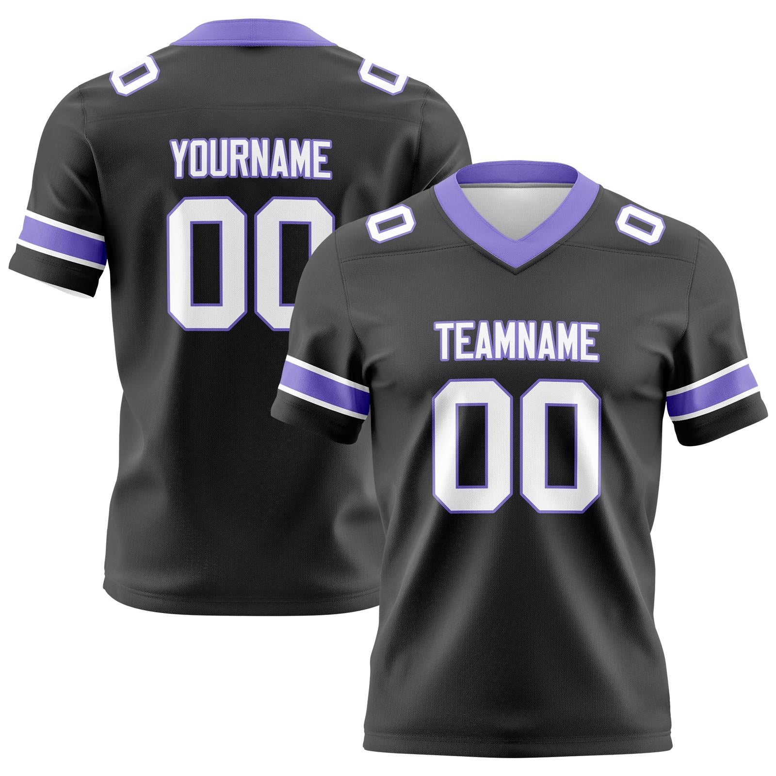 Custom Black Purple Football Jerseys Personalized with Your Name Number Logo