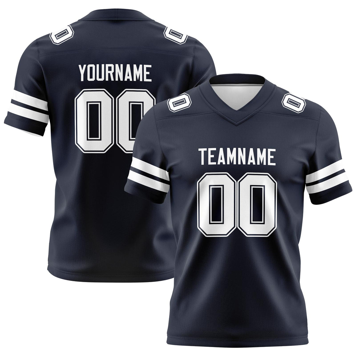 Custom Navy White Football Jerseys Personalized with Your Name Number Logo