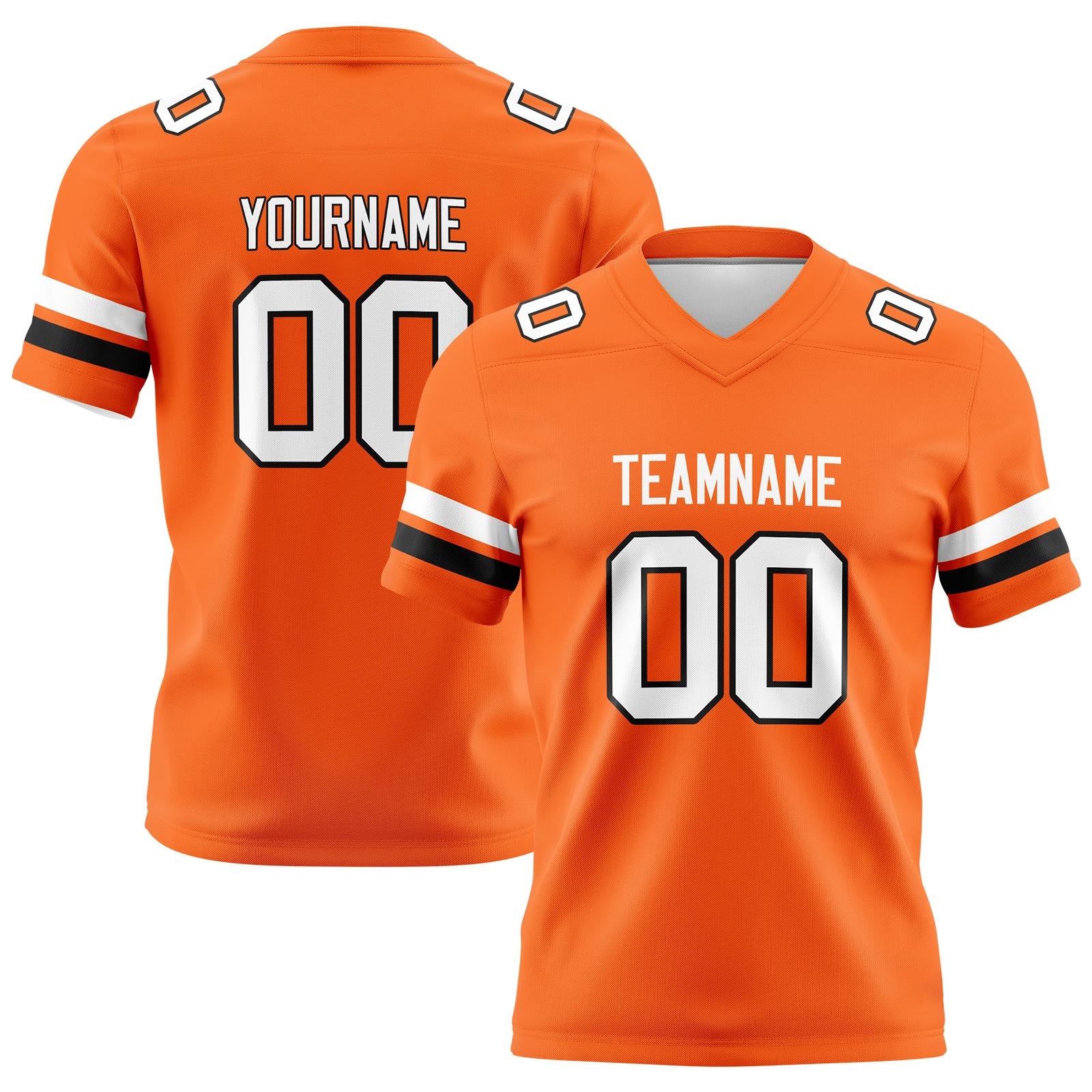 Custom Orange White Football Jerseys Personalized with Your Name Number Logo