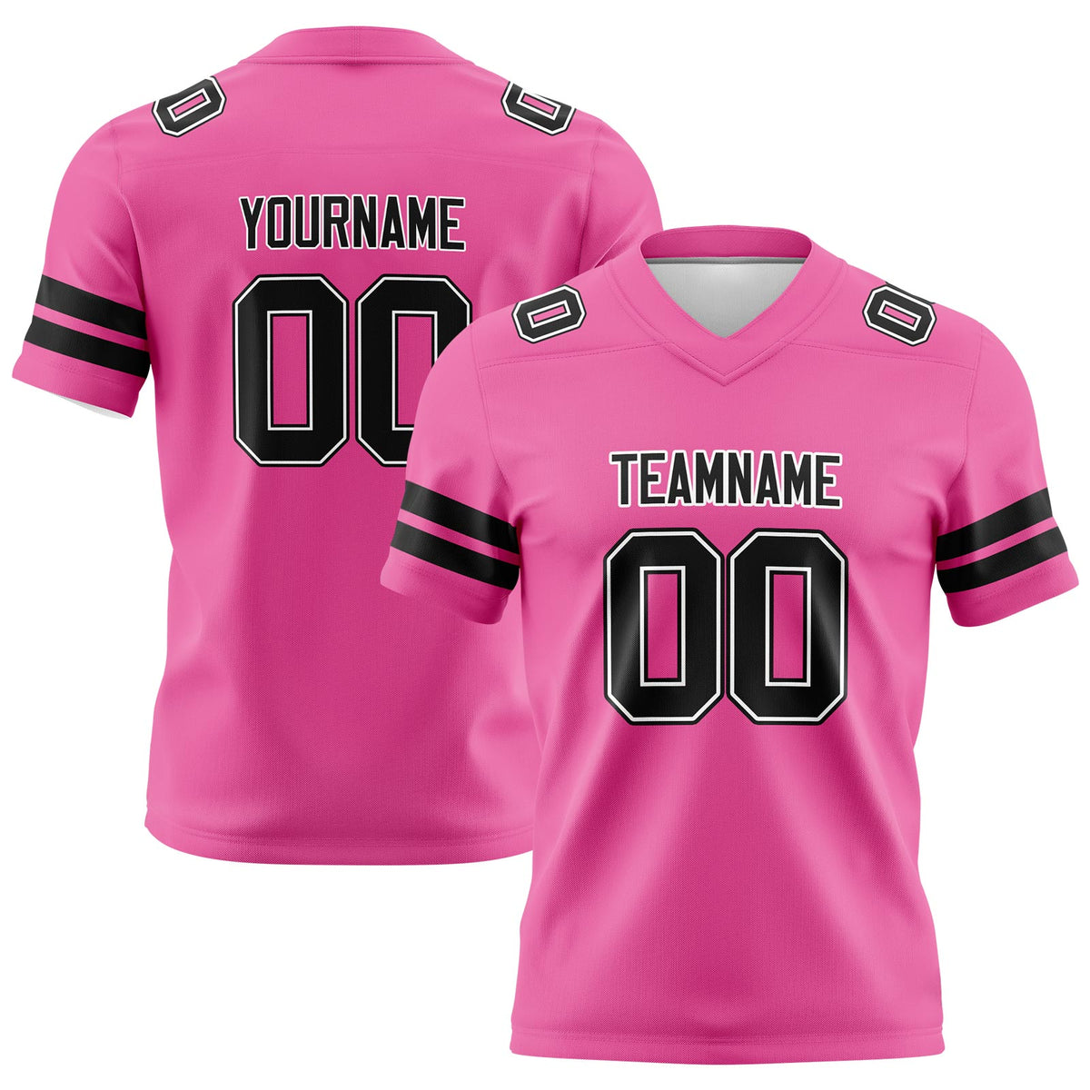 Custom Pink Black Football Jerseys Personalized with Your Name Number Logo