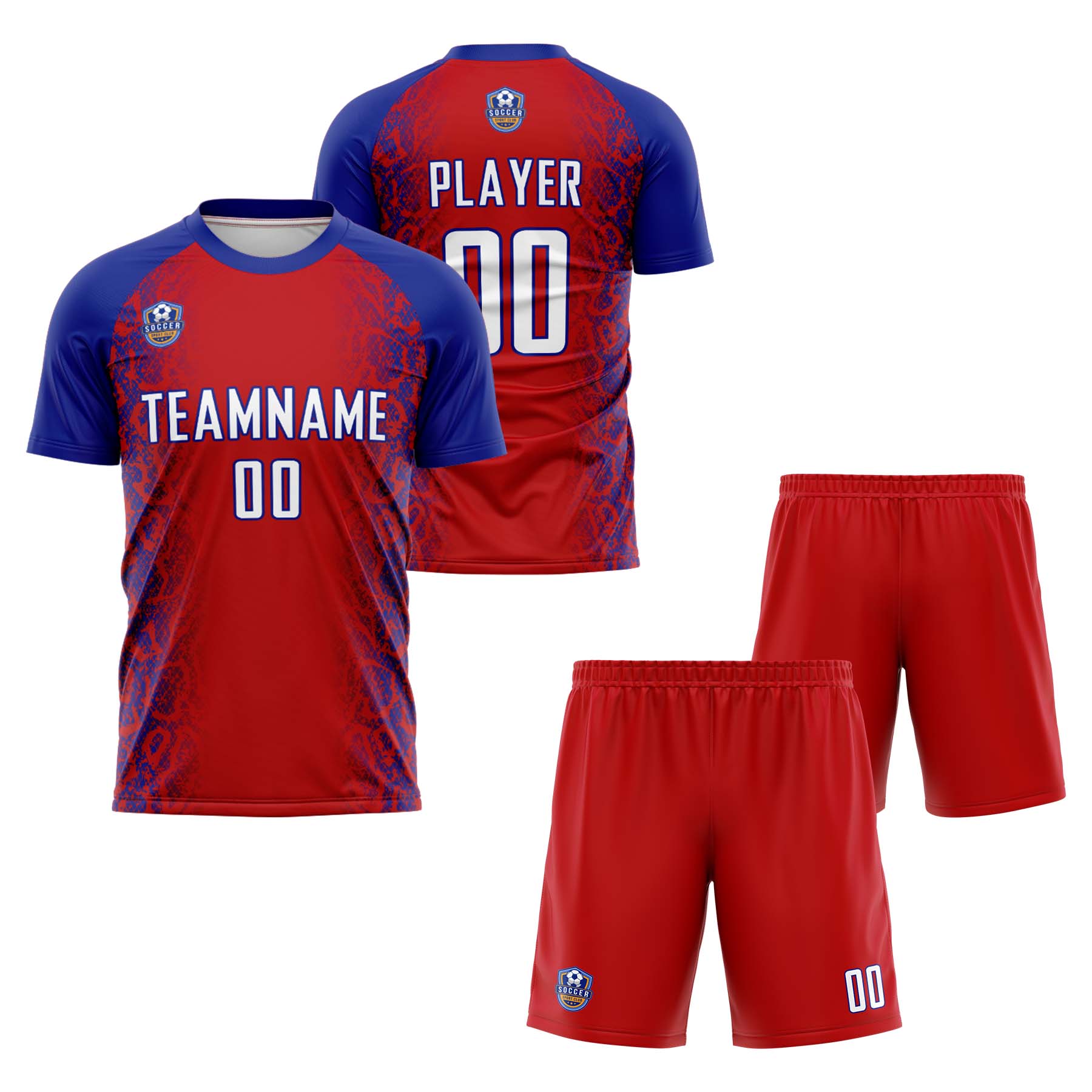 Custom Red Blue Classic Soccer Training Sets Jersey For Adults/Kids