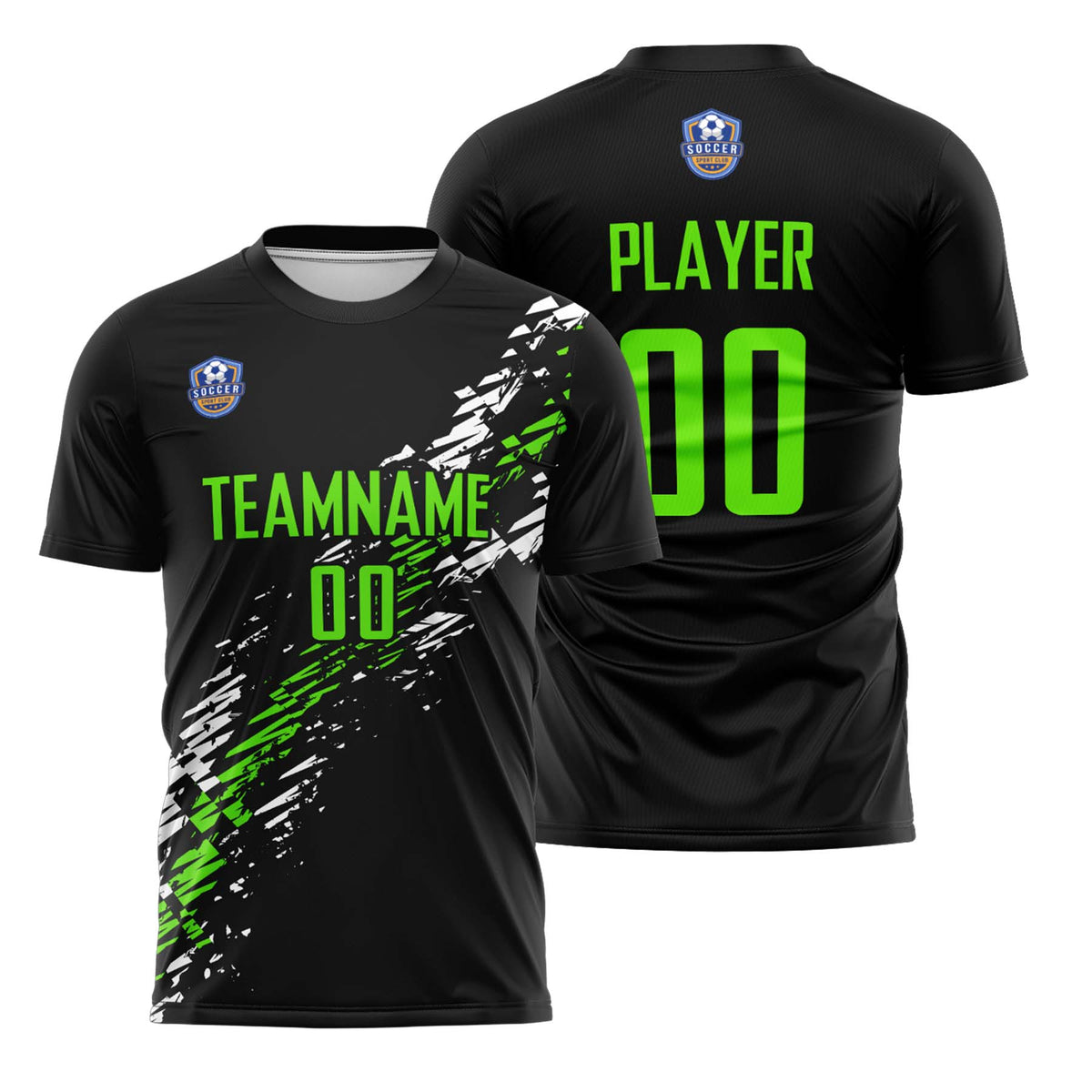 Custom Black Lime Green Classic Soccer Training Sets Jersey For Adults/Kids