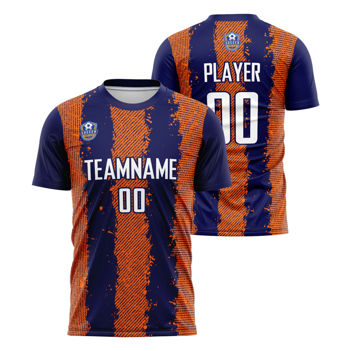Custom Navy Orange Classic Soccer Training Sets Jersey For Adults/Kids