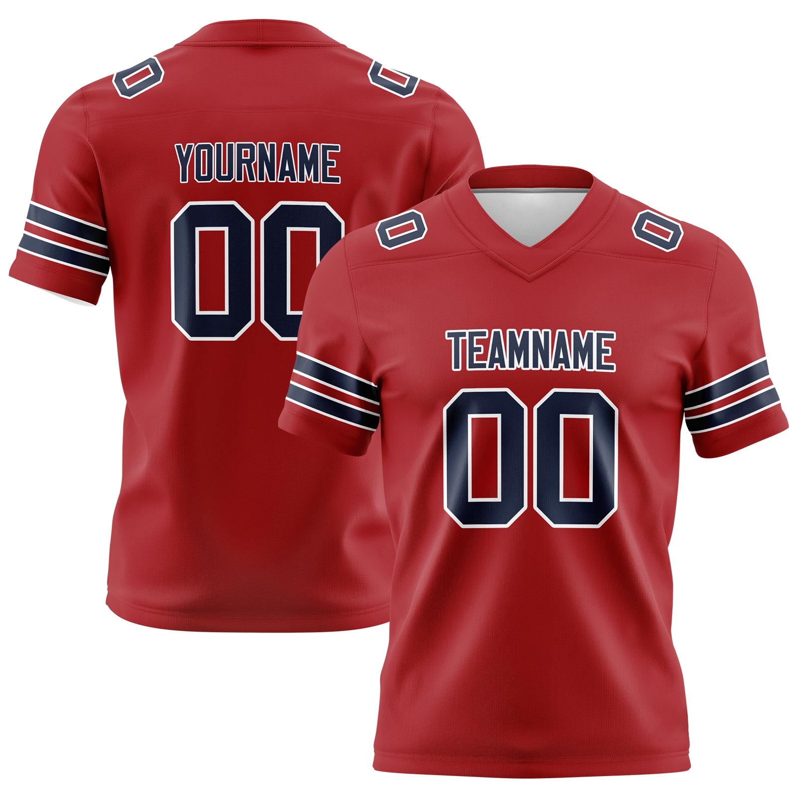 Custom Red Navy Football Jerseys Personalized with Your Name Number Logo