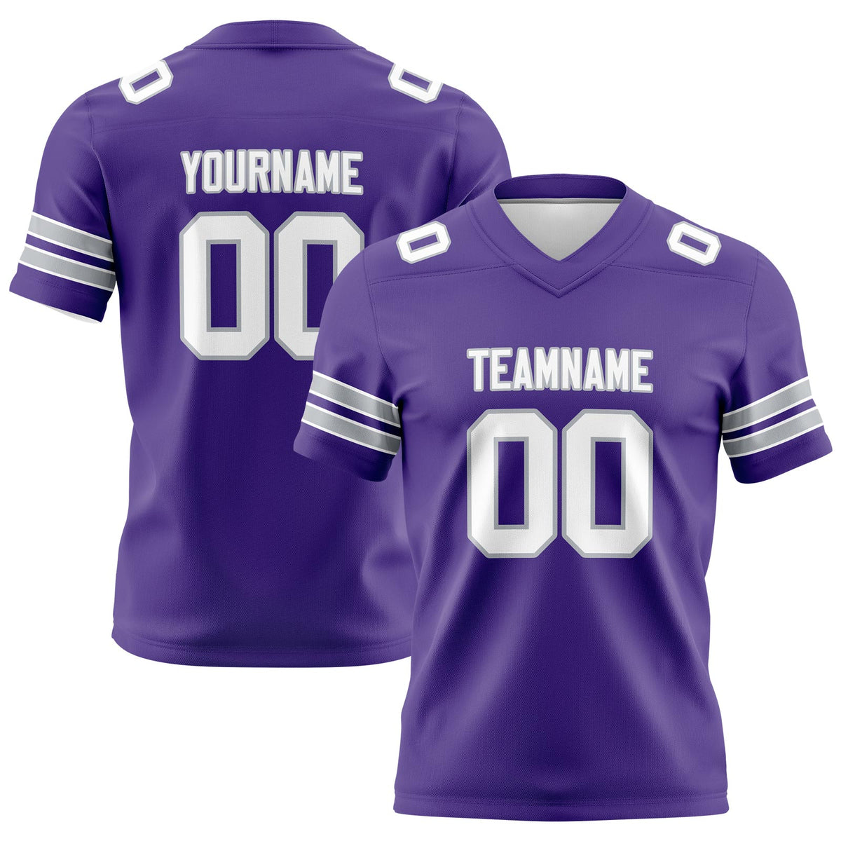 Custom Purple Gray Football Jerseys Personalized with Your Name Number Logo