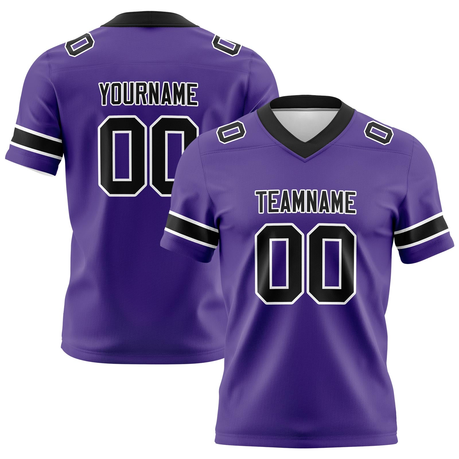 Custom Purple Black Football Jerseys Personalized with Your Name Number Logo