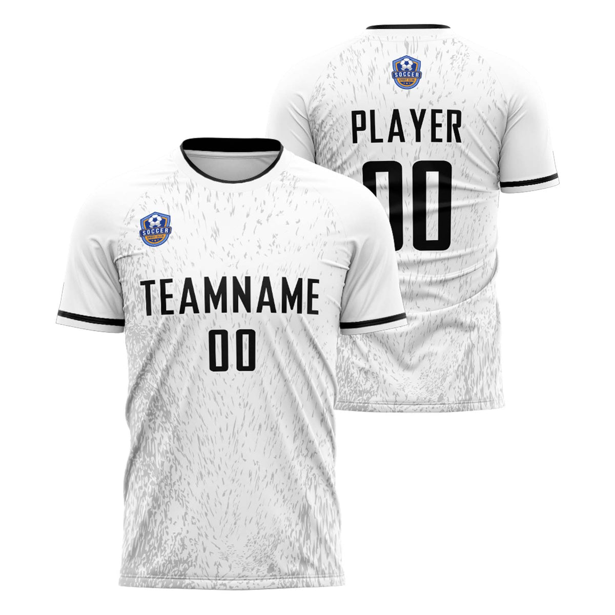 Custom White Black Classic Soccer Training Sets Jersey For Adults/Kids