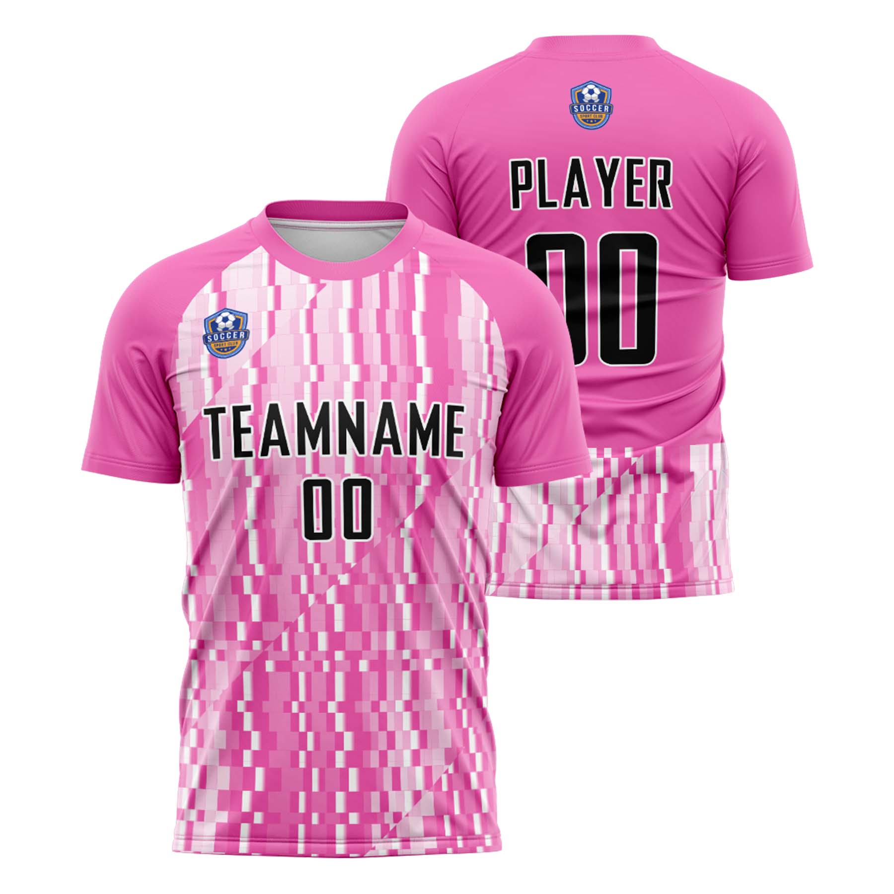 Custom Pink Black Classic Soccer Training Sets Jersey For Adults/Kids