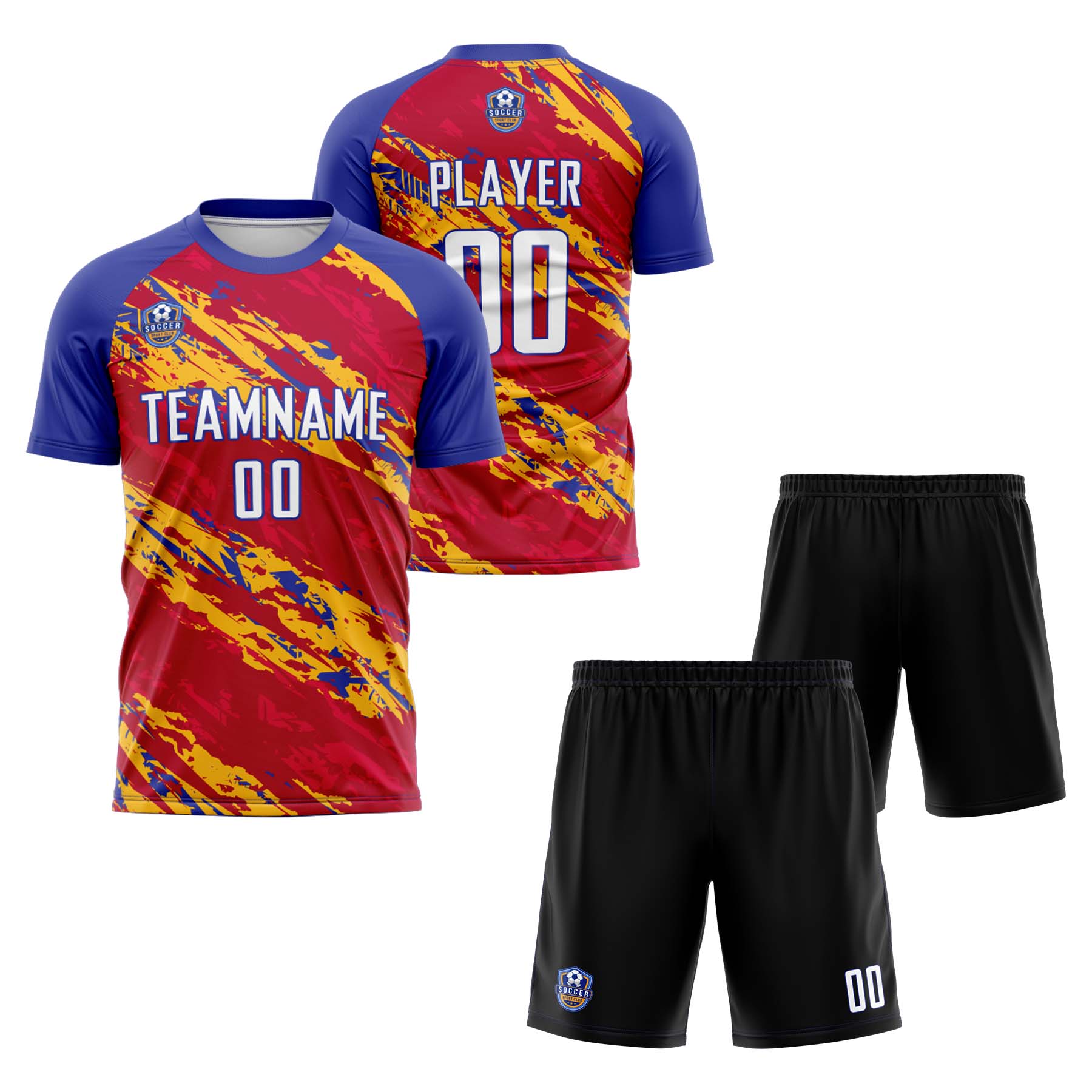 Custom Red Black Classic Soccer Training Sets Jersey For Adults/Kids